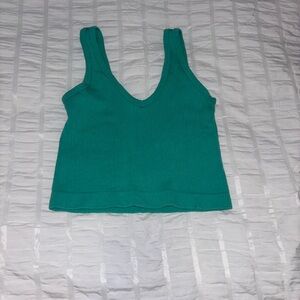 Urban Outfitters Teal V-Neck Crop Top